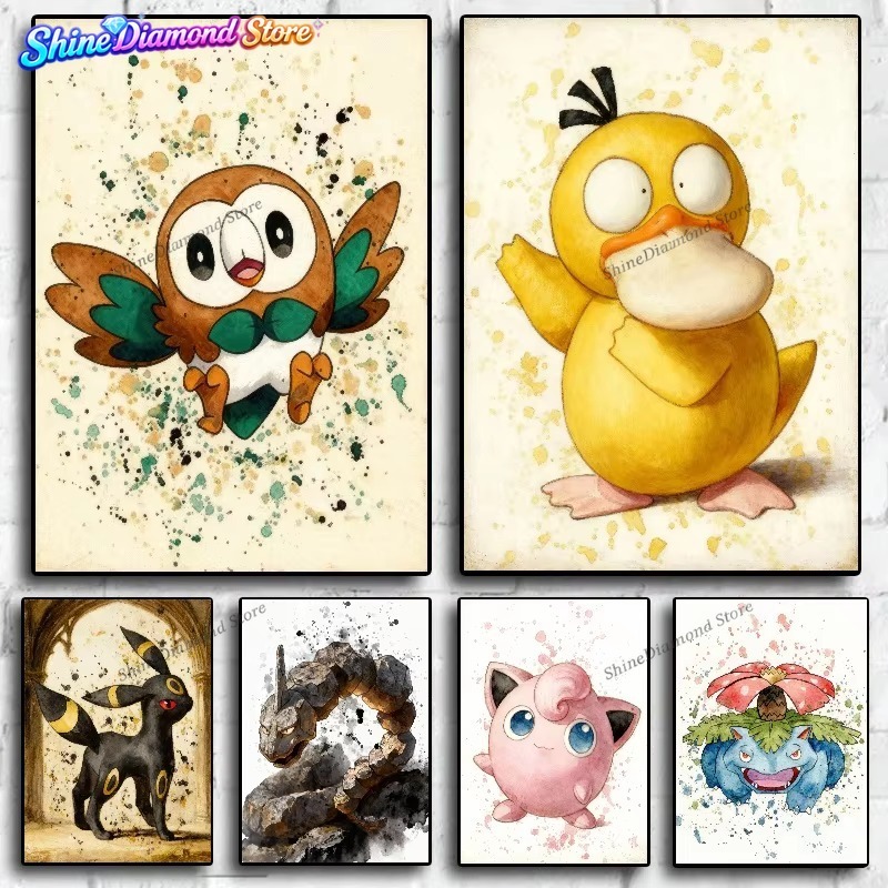 Embroidery Canvas - 5D DIY Diamond Painting Pokemon Rowlet