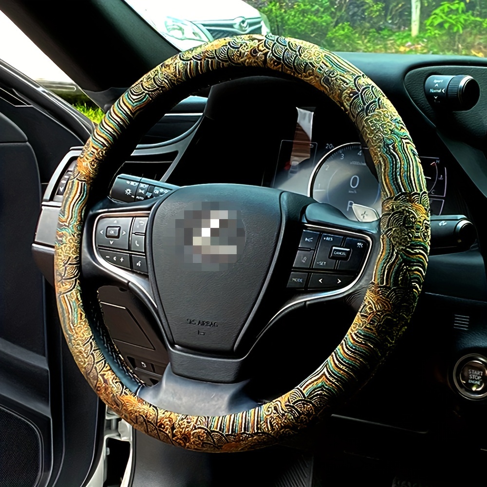 Embroidery Hub - Car steering wheel cover, brocade embroidery,