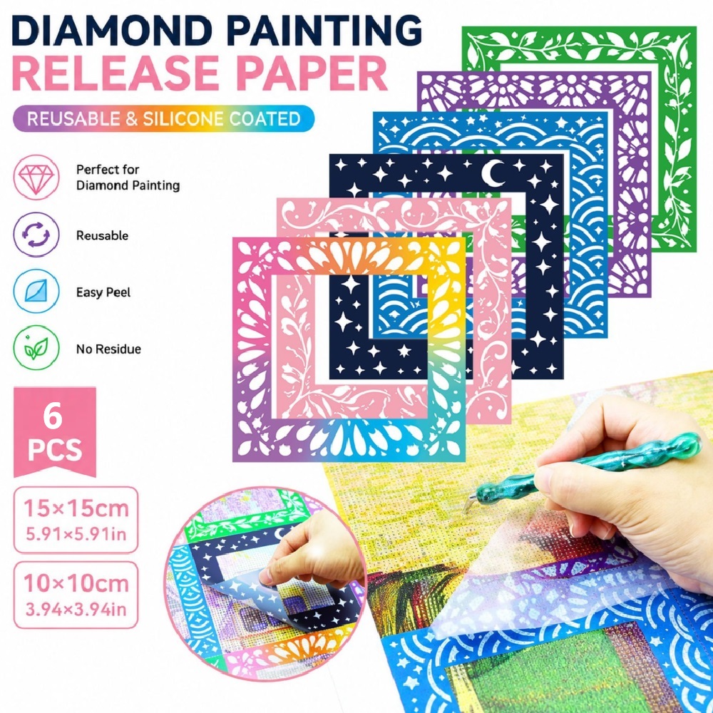 Embroidery Paper - 6Pcs 10/15cm Optional Diamond Painting Color