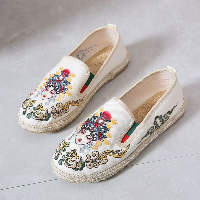 Women Flat Sole Embroidered Cl - Embroidery Fabric review and price