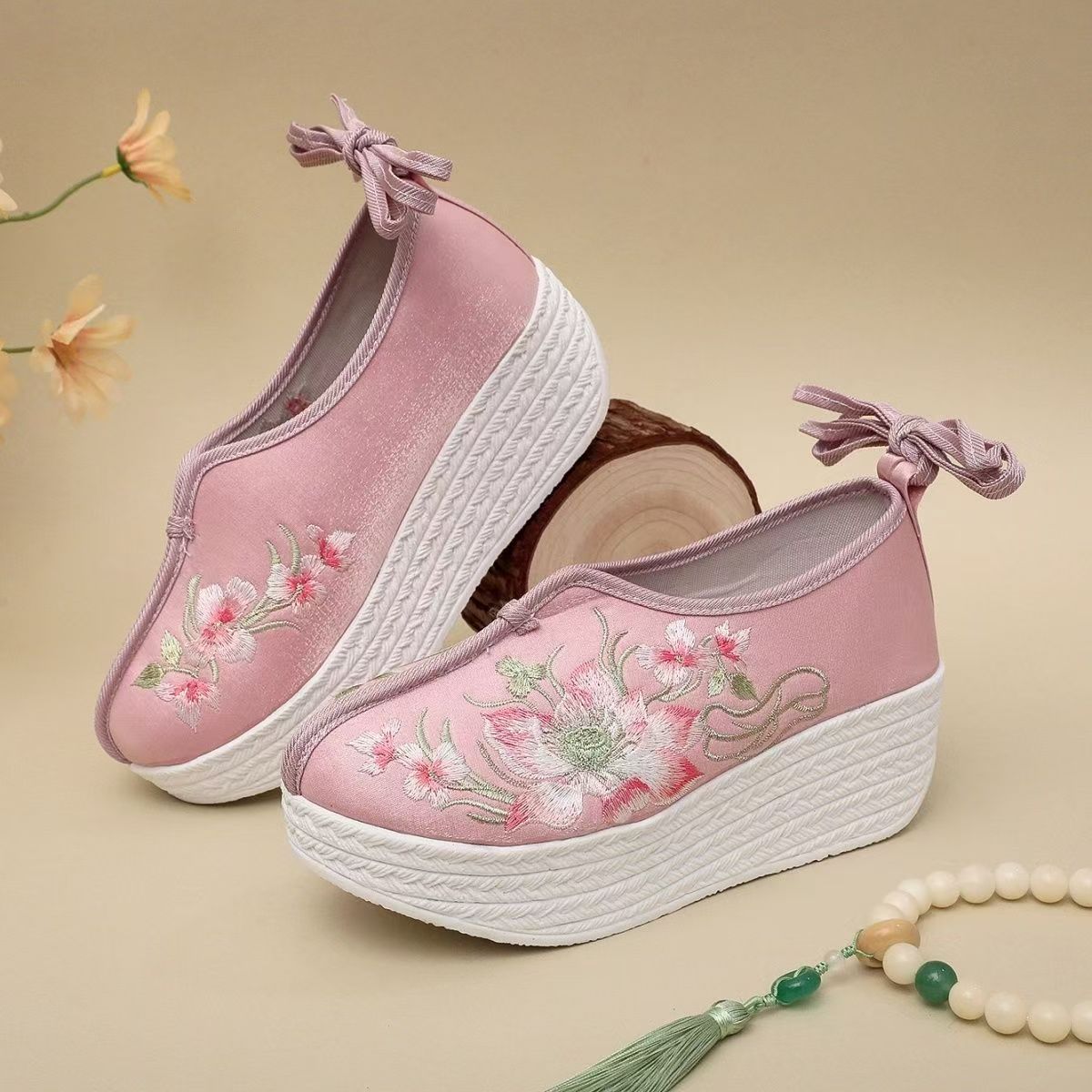 Woman Ethnic Style Wedges Embr - Embroidery Fabric review and price