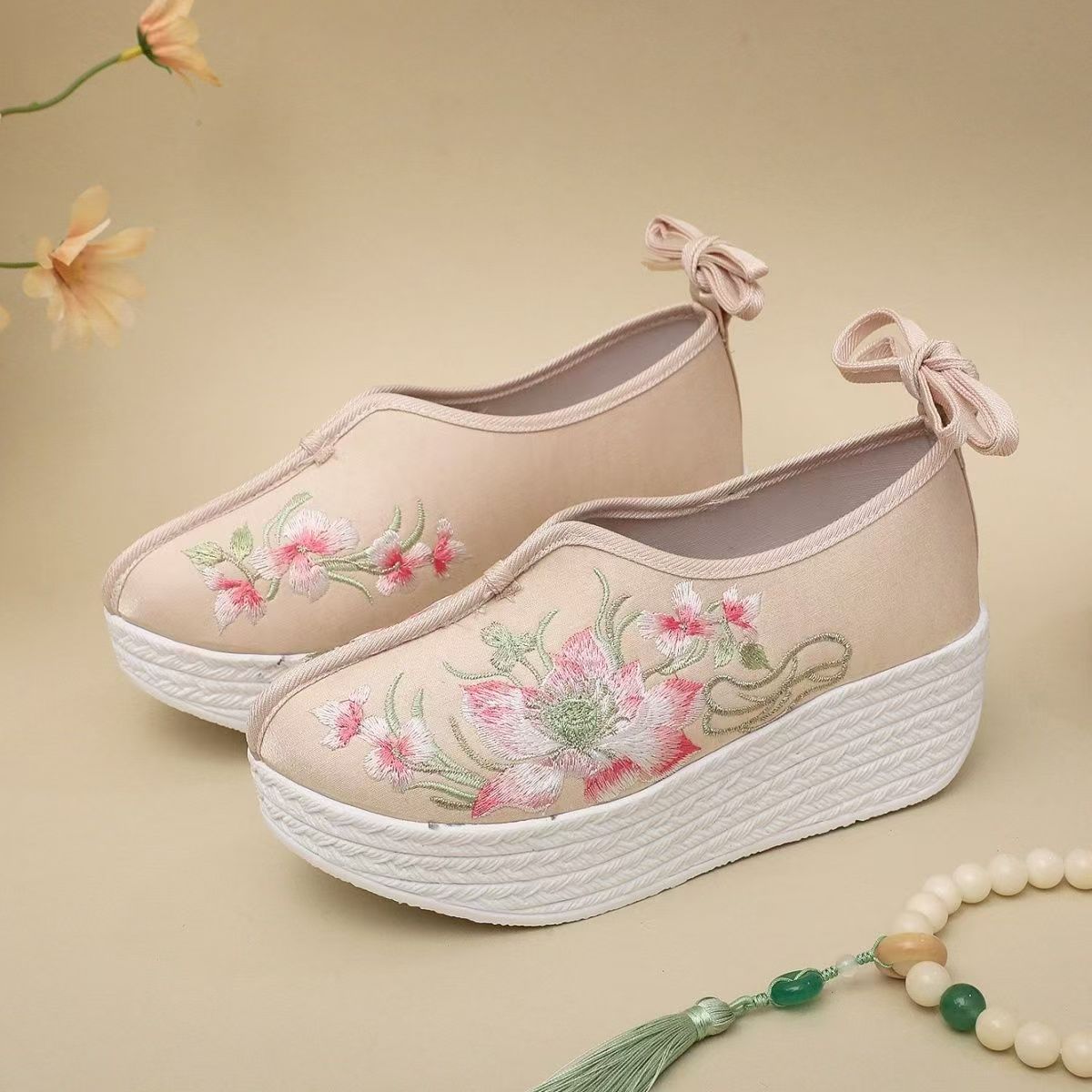 Woman Ethnic Style Wedges Embr - Embroidery Fabric review and price