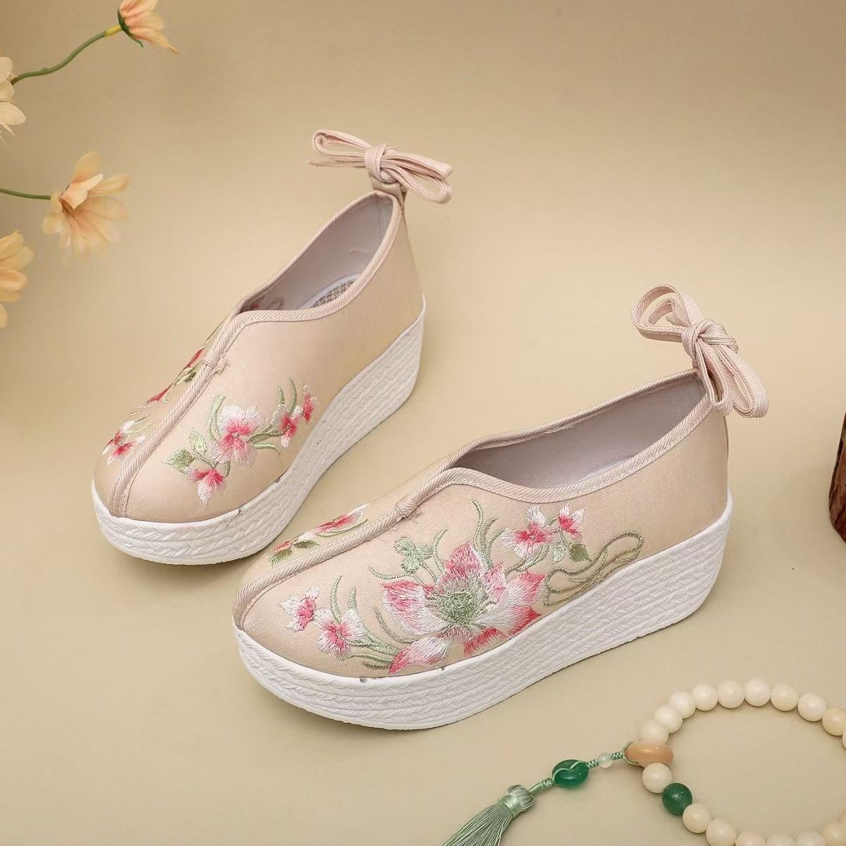 Woman Ethnic Style Wedges Embr - Embroidery Fabric review and price