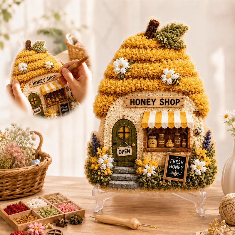 3D Mushroom House Poke Art DIY - Embroidery Origin review and price
