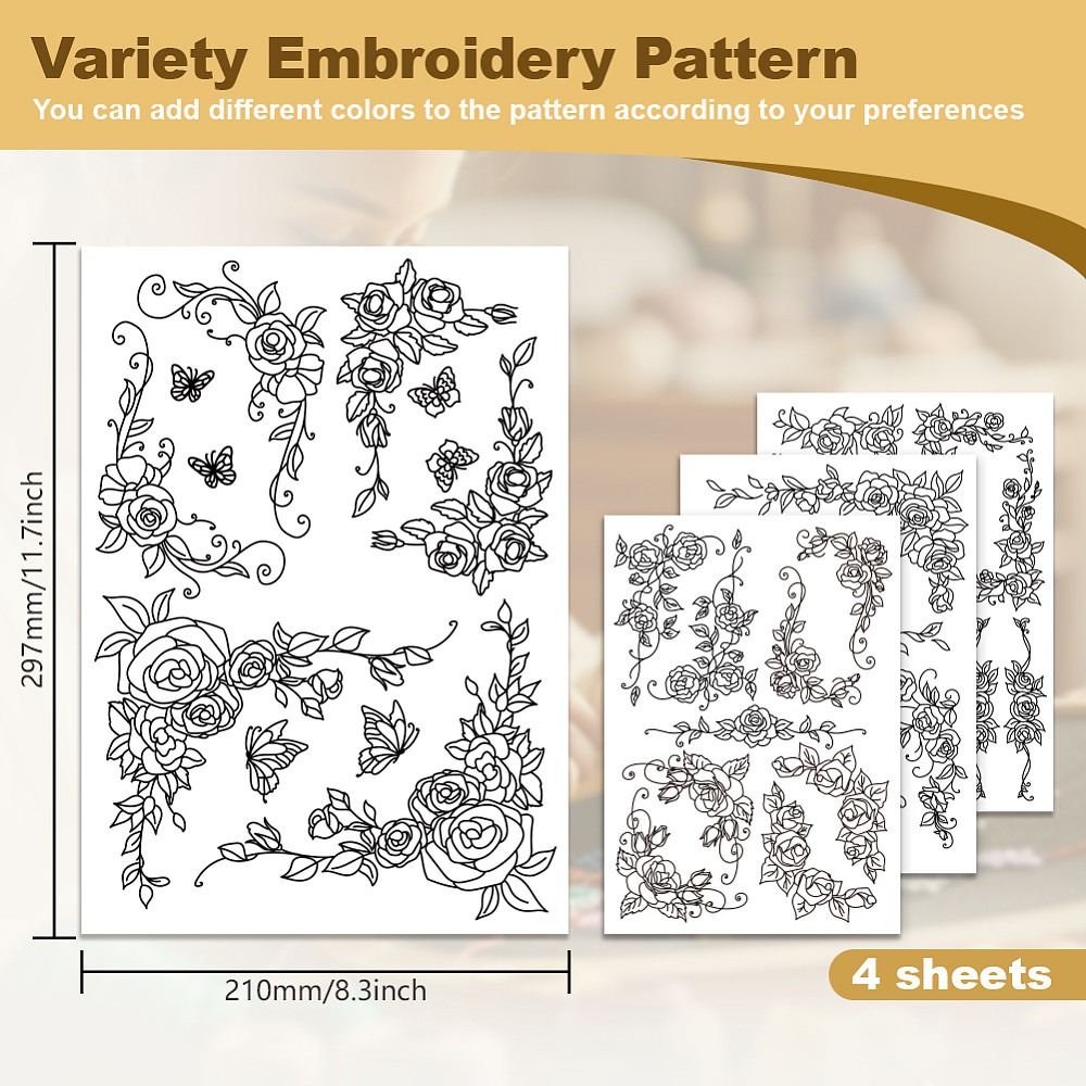 38Pcs Rose Lace 4 Sheets Water - Water Soluble Stabilizer review and price