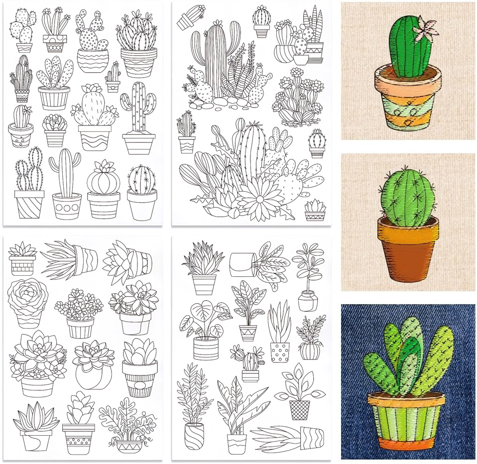 48Pcs Cactus Embroidery Self-A - Water Soluble Stabilizer review and price