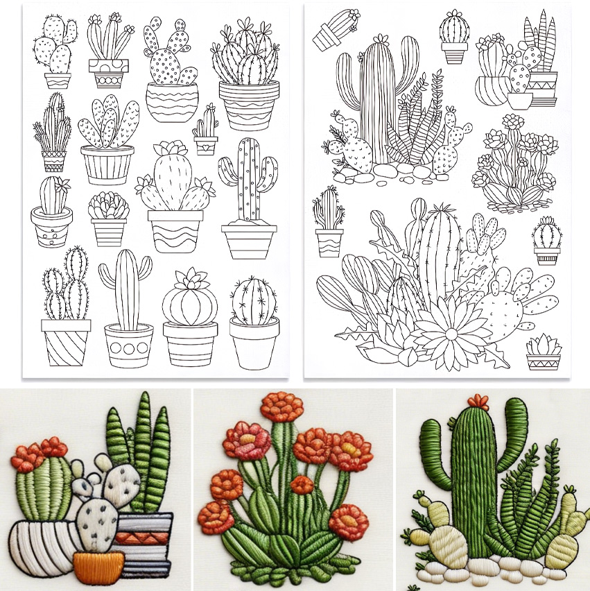 48Pcs Cactus Embroidery Self-A - Water Soluble Stabilizer review and price