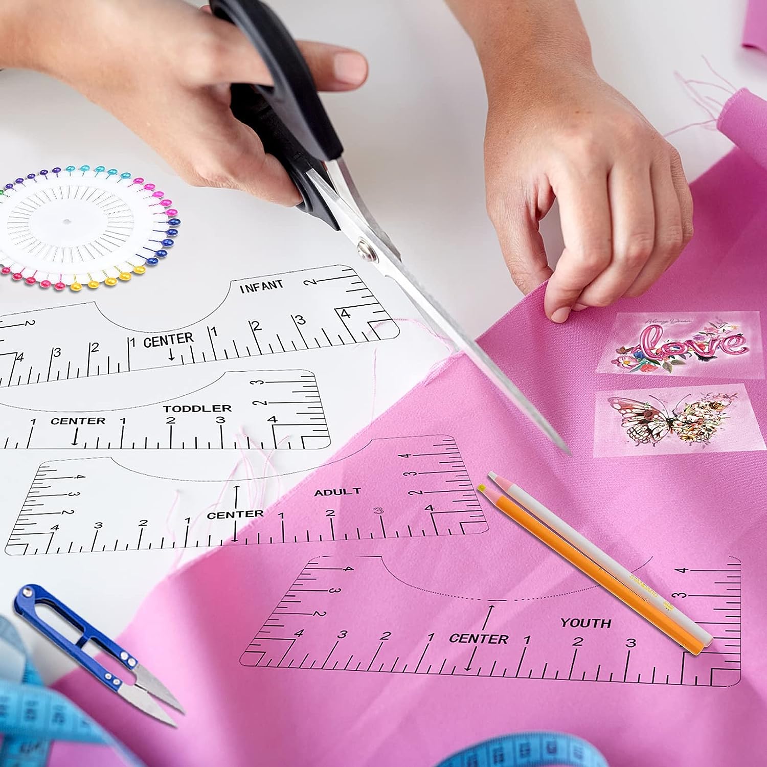 Transparent 4Pcs T-Shirt Ruler - Embroidery Hub review and price