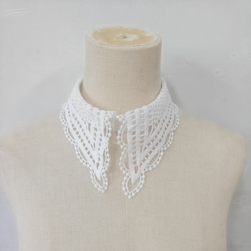 Lady White Ruffled False Colla - Embroidery Origin review and price