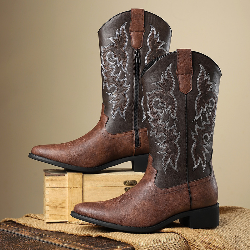 NEW Men High Boots Embroidery  - Embroidery Fabric review and price