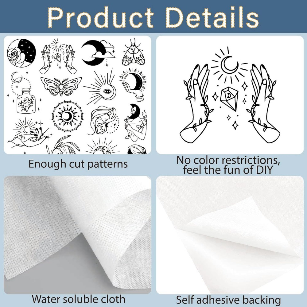 51Pcs Boho Moon Sun Water Solu - Water Soluble Stabilizer review and price